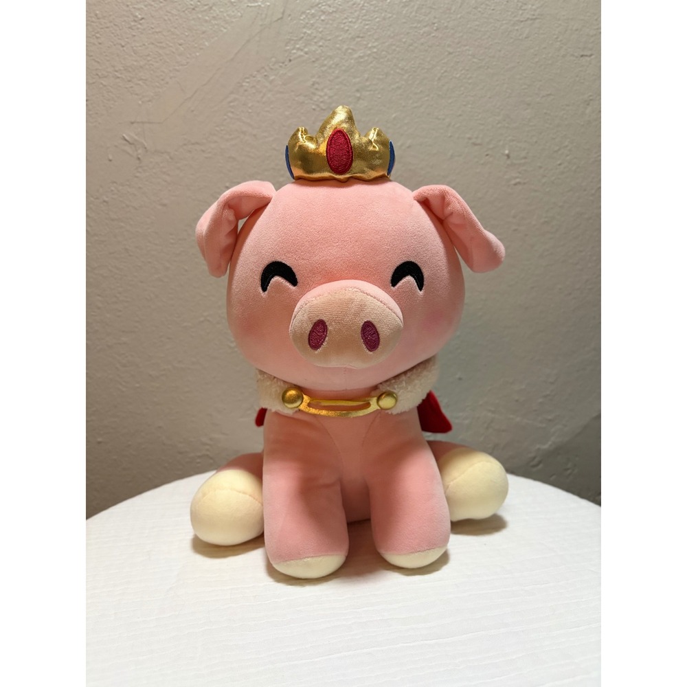 Youtooz Technoblade 12 Inch Sit Plush Pink Pig King Crown Cape Minecraft Plushie